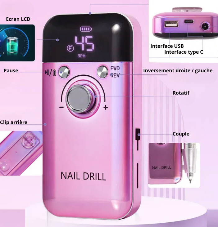 Ponceuse a ongles portable