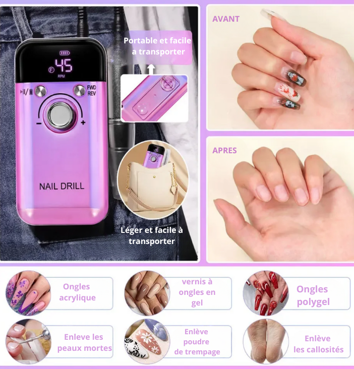 Ponceuse a ongles portable